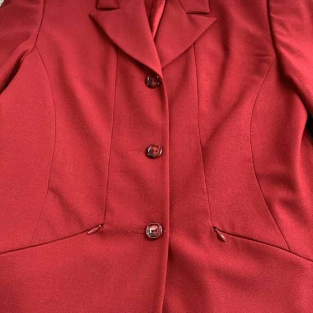 Vintage Conrad C Collection Two Piece Burgundy Skirt Suit 12 Made in Canada - Picture 6 of 16